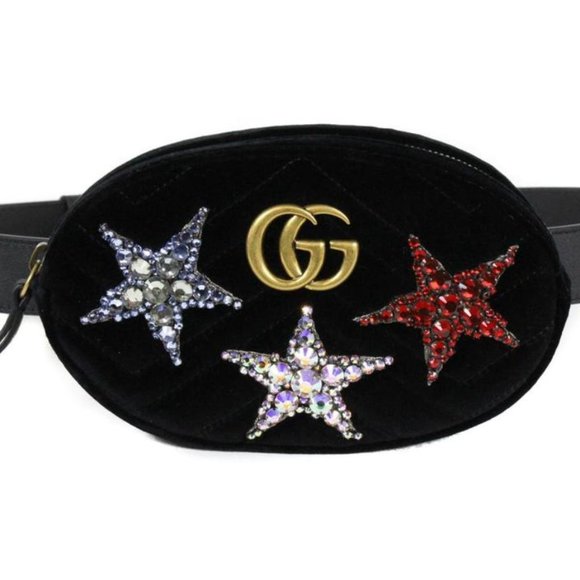 gucci black velvet belt bag
